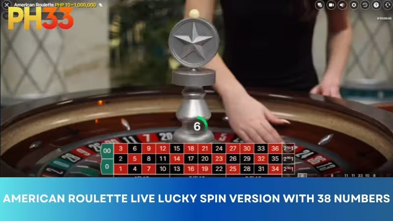 American Roulette Live lucky spin version with 38 numbers