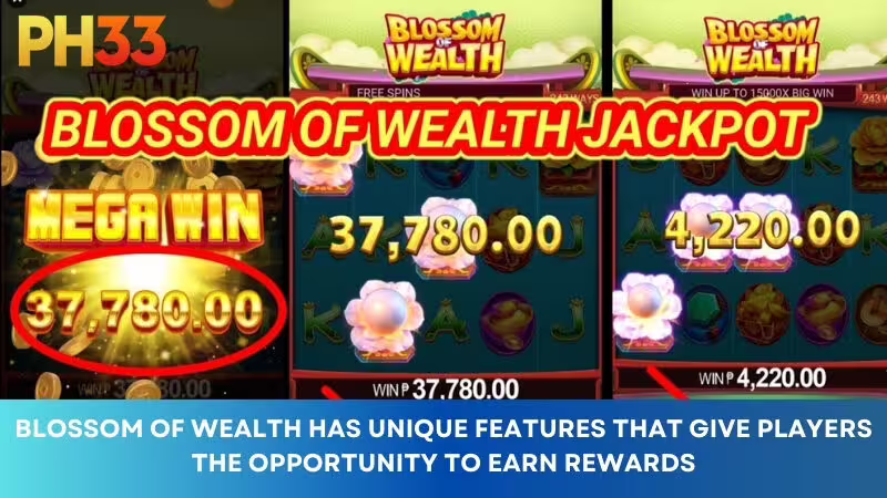 Blossom of Wealth has unique features that bring players the opportunity to earn rewards